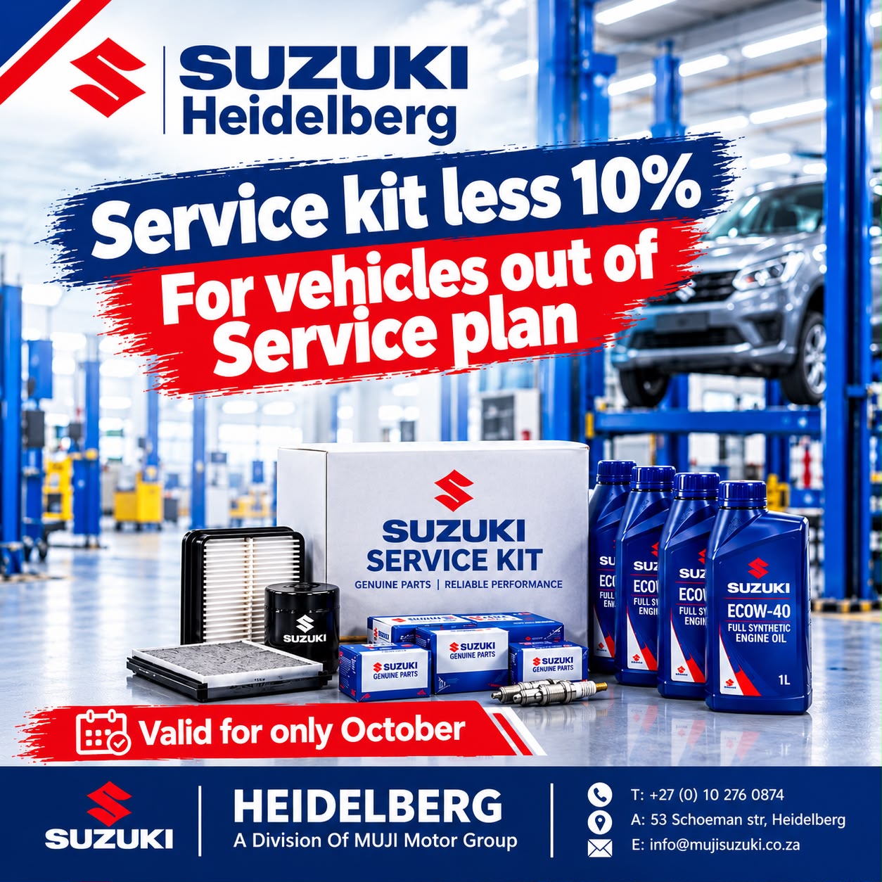 SERVICE KIT LESS 10% FOR VEHICLES OUT OF SERVICE PLAN image from MUJI Suzuki Heidelberg