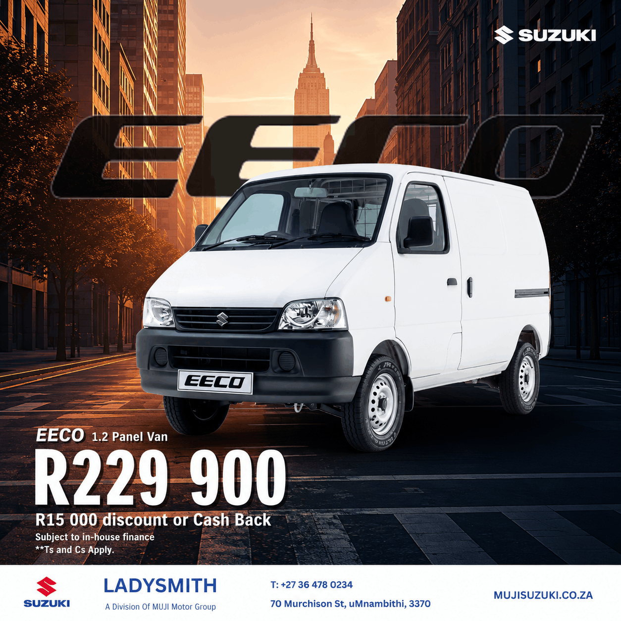 Suzuki Eeco Panel Van image from MUJI Suzuki Ladysmith
